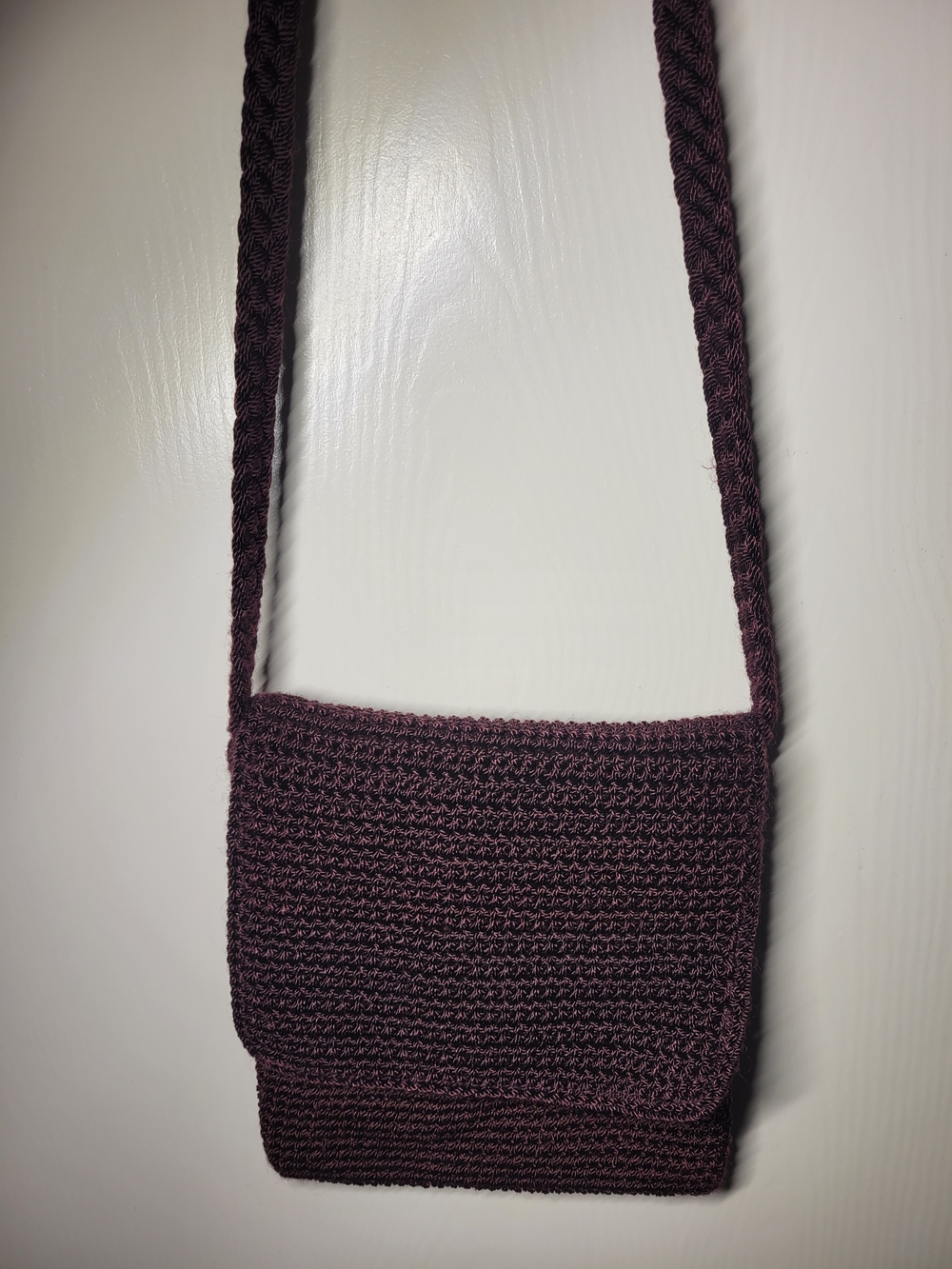 Vintage Brown Hand-Crocheted Handbag from The Sak